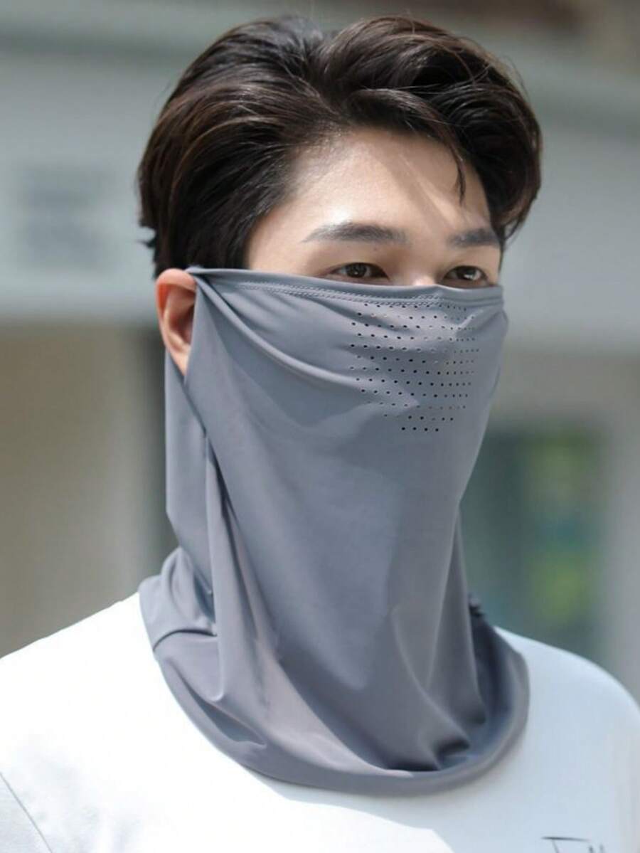 2pcs Ice Silk Sun Protection Face Mask, Outdoor Cycling Full Face Mask - Multicolor - View 1