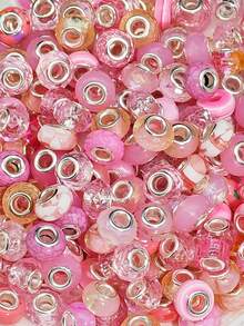 50/100颗欧洲大孔珠隔珠水钻工艺珠，适合DIY手链首饰制作 - 彩色 - 查看 3