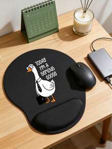 Ergonomic Goose Design Computer Mouse Pad With "Today I'm Serious Goose" Text, Ergonomic EVA Wrist Rest, Non-Slip Memory Foam Mouse Pad, Comfortable Non-Slip Base, Smooth Wrist Support Mouse Pad, Comfortable Desk Pad, Suitable For Gaming, Office, Computer, Laptop, Home Use, Graduation Souvenir, Valentine's Day, Mother's Day, Back To School Perfect Gift - Multicolor - View 3