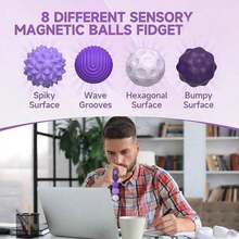 4/6/8/12pcs Magnetic Sensory Fidget Balls, Silicone Shell, Stress Relief Toys, Suitable For Adults And Teenagers, Relieve Hand Pressure, Alleviate Anxiety, Especially For Autism, ADHD, Anxiety Patients, Unisex Christmas Gift, Fun Stress Relief Magnetic Balls, Adult Hand Massager Gift, Suitable For Thanksgiving, Birthday, Christmas And Other Occasions. - 8 chiếc màu đen - Xem 7