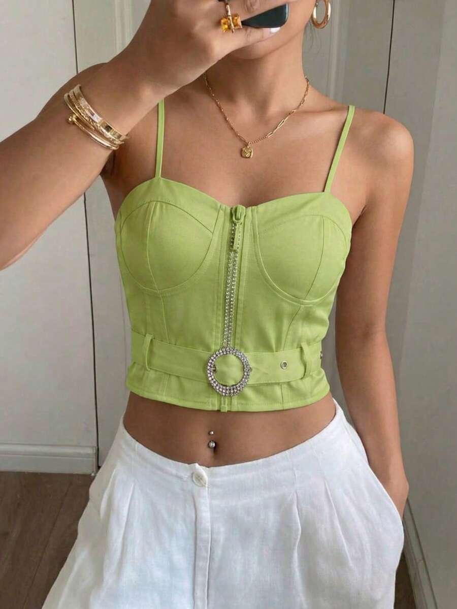 Women Tank Tops & Camis - Green - View 1