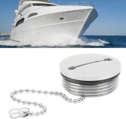 Chiffonade Boat Fuel Cap Marine Stainless Steel Marine Fuel Cover With Chain Boat Deck Filler Cover For Boats Yachts RVs Trucks Accessories