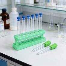 OBOVAY 1 Set - Soporte para tubos de ensayo de plástico y kit de experimentos científicos, soporte para tubos de ensayo multicolor con múltiples orificios, incluye tubos de centrífuga graduados y pipetas, suministros de laboratorio duraderos, adecuado para el aprendizaje STEM, proyectos de ciencias escolares, experimentos en casa y exploración científica, perfecto para estudiantes, maestros y entusiastas de la ciencia, temporada de regreso a clases - Serie de 6 hoyos - Ver 8