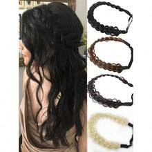 Synthetic Adjustable Handmade Braided Headband HighTemperature Synthetic Braided Headband Headwear Braids Headband With Elastic Band For Women Hair Accessories - Nhiều màu - Xem 8