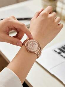 Fossil Stella Sport 玫瑰金表盘女士模拟腕表 ES5106 - 玫瑰金 - 查看 3
