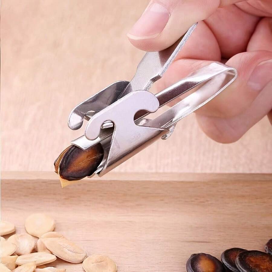 不锈钢葵花籽去皮器，适用于去除葵花籽、西瓜籽和其他种子的皮 - 銀色 - 查看 1