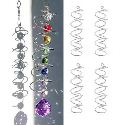 Bộ ổn định đuôi xoắn kép cho đồ trang trí treo cửa sổ pha lê tự làm - 6 inch, thép không gỉ, không dùng pin, trang trí nhà cửa, sân vườn, cửa sổ.