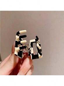 Leopard Print & Plaid Acetate Fiber Delicate Hair Clips, Suitable For Women's Half-Up Hairstyles - Multicolor - View 5