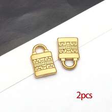 2 chiếc mặt dây chuyền hình trái tim bằng thép không gỉ, mặt dây chuyền hình chìa khóa kim loại, phụ kiện trang sức để tự làm vòng cổ, vòng tay, bông tai. - Vàng - Xem 19