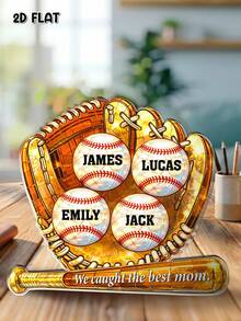 Catygift Adorno de béisbol personalizado, adorno personalizado con tema familiar, regalo para mamá de béisbol, adorno con nombre personalizado, regalo navideño para amantes del béisbol - Como se muestra - Ver 3
