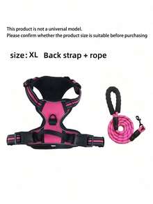 两套反光犬/猫背带和1.5米牵引绳套装，透气可调节防拉扯宠物背心式胸背带，带加厚手柄，适合小型/中型/大型犬猫，耐用宠物遛狗用品 - 玫紅色 - 查看 13