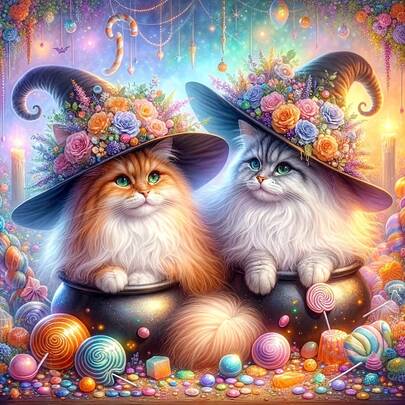 Bộ tranh đính kim cương acrylic, Bộ tranh đính kim cương 5D hình hai chú mèo con dành cho người lớn, Tranh khảm kim cương nhân tạo tròn hoàn toàn, Bộ dụng cụ nghệ thuật đính kim cương, Trang trí nhà cửa, văn phòng, tranh treo tường, quà tặng ngày lễ