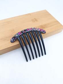 1个闪亮休闲7齿ABS塑料边梳，适合日常佩戴 - 彩色 - 查看 8