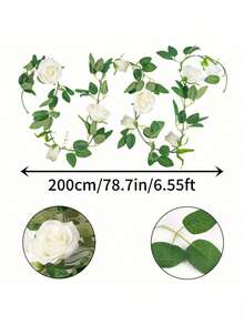 1 Dây hoa hồng nhân tạo dài 78,7 inch, vòng hoa hồng trắng nhân tạo, dây leo treo ngoài trời, vòng hoa thường xuân, dùng để trang trí nhà cửa, địa điểm tổ chức đám cưới, trang trí tiệc, trang trí bàn tiệc, trang trí sân vườn, lò sưởi, hiên nhà, trang trí mùa hè, trang trí mùa thu, trang trí phòng ngủ, phòng khách, văn phòng, trang trí tường, trang trí Halloween, trang trí bàn làm việc, quà tặng sinh nhật. - trắng - Xem 7