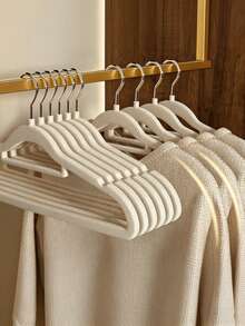 10 pièces/20 pièces, Noir/Blanc/Rose/Gris, Cintres sans couture floqués pour la maison, Porte-vêtements antidérapants, Professionnel pour l'organisation de la penderie, Rangement économe en espace, Anti-déformation durable - Taille unique - Voir 4