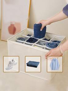 12-Compartment Large Capacity Shoe Box With Visible Lid , Dust-Proof Storage Box For Shoes, Clothes And Accessories, Solid Color Home Storage Box - View 6