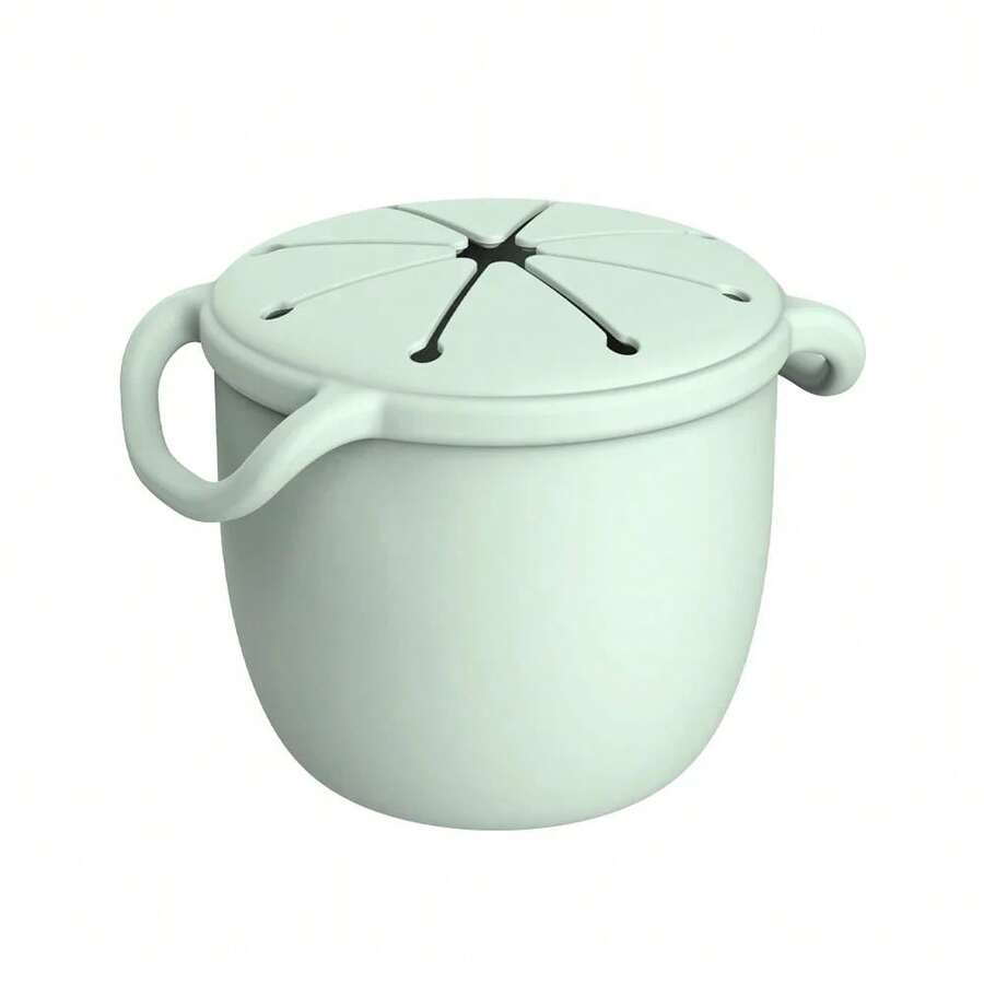 Contenedor de silicona para refrigerios para bebés, vasos para refrigerios para niños pequeños a prueba de derrames, vasos de silicona de calidad alimentaria, esencial para viajes - Verde - Ver 1