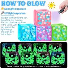 1/4 piezas Juguetes antiestrés para adultos, Cubo de copo de nieve luminoso para apretar, Juguetes de caramelo de rebote lento, Juguetes sensoriales, Bolas de malta antiestrés, Adecuado para regalos de fiesta infantil y cumpleaños - Multicolor - Ver 4