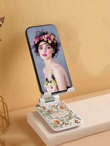 1个新款郁金香花可调节桌面手机支架，可折叠，适用于直播和视频观看 - 彩色 - 查看 3