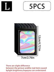 100/50/20/5pcs Reusable Ziplock Bags, Various Sizes Reusable Ziplock Bags, Transparent Holographic PVC Jewelry Bags, Colorful Plastic Aluminum Foil Bags, Multiple Sizes And Colors Available - Multicolor - View 13