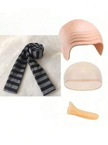 Adult Gru Costume Accessories Set - Bald Cap, Scarf And Nose, Suitable For Halloween And Parties - Black - View 4