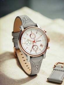 Fossil ES4045 男友风计时女表 - 白色 - 查看 1