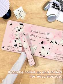 1 pieza, alfombrilla de ratón de cuero sintético con estampado de conejo rosa de dibujos animados para portátil y escritorio, antideslizante y resistente a las manchas, lavable, rosa grande, estilo lindo de chica, adecuada para escenas de juego/oficina/estudio, regalos de cumpleaños, regalos de graduación, cuadrada, redonda. - Ver 7