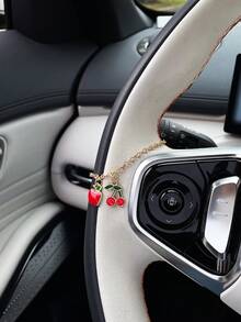 Décoration créative de volant de voiture en forme de fruits - fraise, cerise, pomme. Accessoire personnalisé de pendentif de chaîne pour l'intérieur de la voiture - A - Voir 7