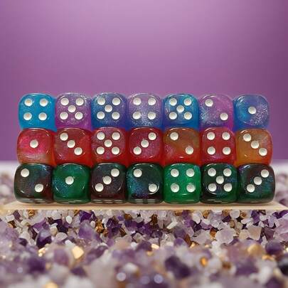 High-Quality Product: A Set Of 8 High-Quality 12MM Colorful Transparent Two-Tone Acrylic Dice, Parties, Gatherings, And Entertainment.It Is An Choice Tabletop Games And A Great Game Enthusiasts On Halloween And.