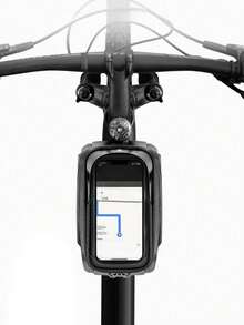Mountain Bike Front Beam Bag, Waterproof Saddle Bag With Phone Pocket For Mountain Bike - Black - View 5