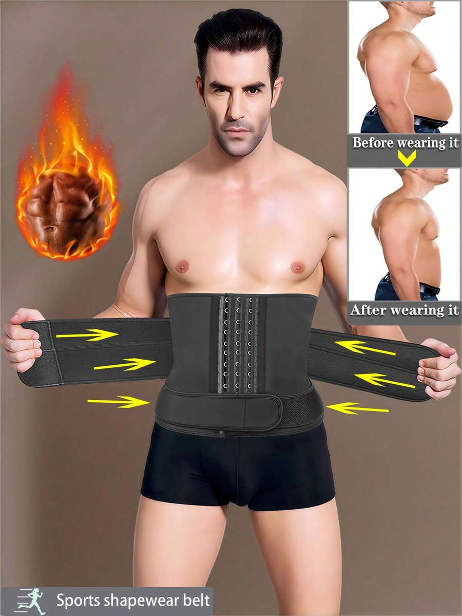 1pc Unisex Sports Shaping Waist Belt Fitness Set, Abdominal Shaping, Sweat-Absorbing Abdominal Belt, Abdominal Compression Belt, Make You Sweat Twice, Workout Better - Multicolor - View 1
