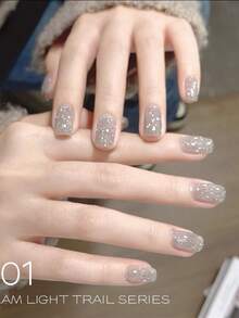 10毫升闪亮绿蓝色钻石亮片美甲梦幻亮片指甲油，2026春夏反光钻石亮片美甲用品，橙色指甲 - 彩色 - 查看 5