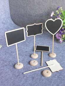 3pcs Elegant Small Rectangular Wooden Chalkboards With Stands, Made Of High-Quality Wood, These Compact Chalkboard Signs Are Perfect For Wedding, Birthday Party And Other Special Occasions As Classy Table Numbers, Refined Food Labels And Sophisticated Decorative Displays. - Multiple Styles - View 5