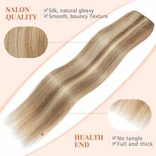 8/613 Tóc nối thẳng dạng kẹp, nối tóc toàn đầu kiểu đuôi cá, nối tóc một mảnh bằng dây kim loại, tóc nối highlight bằng tóc thật. - S8/613 - Xem 7