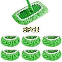 1-6pcs Microfiber Mop Cloth Absorbent Sponge Replacement Reusable Suitable For Swifer Flat Mop Household Accessories Bathroom - Multicolor - View 24