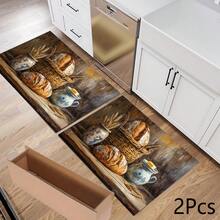 1pc Bread Print Pattern Absorbent Mat/Drying Mat For Coffee Maker, Tableware - Absorbent Polyester Desktop Protective Mat With Rubber Anti-Slip Pad, For Kitchen Counter Decor, Home Bar And Dining Table - Multicolor - View 14