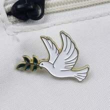 Peace Olive Branch Brooch, Elegant Enamel Badge, Fashion Pin, Perfect Accessory Gift For Friends On Holidays, Can Decorate Backpacks, Hats, And Clothes - White - View 3