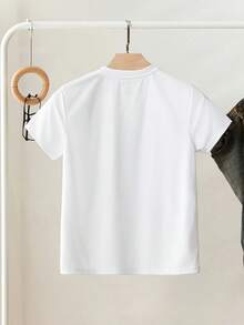 Women's Casual Round-Neck Letter-Printed Three-Dimensional Floral Short-Sleeve T-Shirt, Suitable For Summer-Casual Retro Style, Unisex, Comfortable Cotton Short Sleeve Crew Neck T-Shirt - trắng - Xem 2
