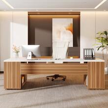 LITTLE TREE 85.8" L Shaped Executive Office Desk, Large Corner Computer Desk With File Drawers Storage Cabinet, Adjustable Shelves CPU Compartment Home Office Workstation, Easy Assembly Business Furniture, White&Walnut - White & Walnut - View 12