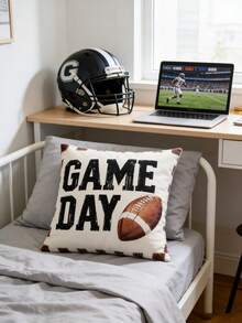 1 Stück Kissenbezug mit Fußball-Motiv, 45x45 cm - Weicher Pfirsich-Samt aus Polyester, mit Reißverschluss, maschinenwaschbar, geeignet für Heim- und Bürodekoration, ohne Kissenfüllung - Blau - Übersicht 11