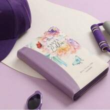 Bible RVR1960 Large Letter With Zipper And Index – Purple Leatherette With Butterfly - Single Book - View 2