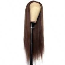 13x4 Lace Front Wig, Straight Smooth Synthetic Hair Wig, Heat Resistant, Suitable For Daily Wear & Cosplay, Grayish Brown Color - Multicolor - View 2