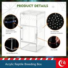 TX 1pc High Transparent Acrylic Jumping Spider Habitat, Reptile Terrarium For Breeding Small Reptiles Or Invertebrates, With Magnetic Top And Front Opening Design, Breathable And Escape-Proof - Multicolor - View 8