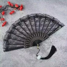 新娘婚禮裝飾道具套裝：蕾絲傘與蕾絲塑膠扇，聖誕節歐式婚禮新娘傘，戶外婚禮裝飾傘扇套組，最佳禮物，婚禮攝影道具，適用於婚禮與舞蹈表演 - 彩色 - 查看 12