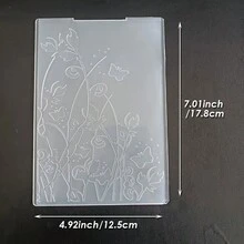 Carpeta de archivo con relieve 2D, adecuada para creadores de tarjetas, álbumes hechos a mano, tarjetas de felicitación de manualidades de papel, con patrones que incluyen mariposa, flor, forma de abanico, flor en forma de corazón, flamenco, etc. - 2D - Ver 16