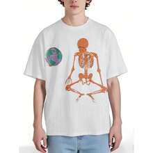 Playera Esqueleto Meditativo - Blanco - Ver 7