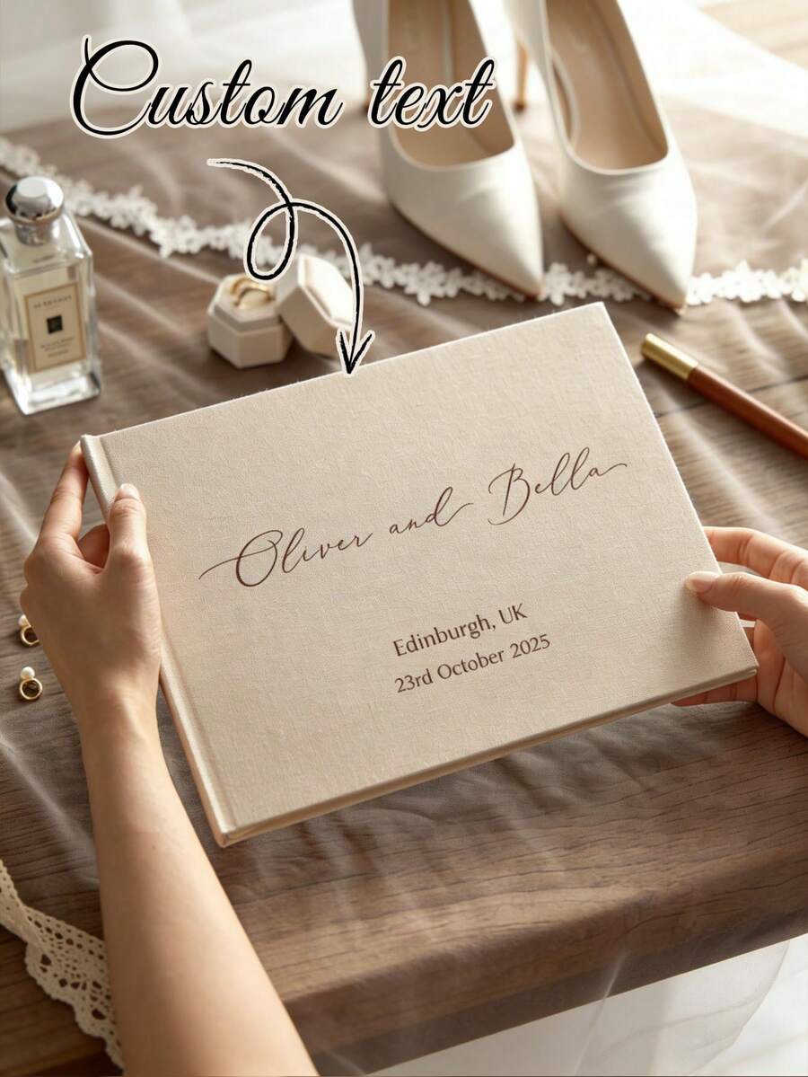 Customized Wedding Guest Book Linen Photo Album Wedding Memento Engagement Commemorative Album Customized Anniversary Gift Wedding Decoration - Multicolor - View 1