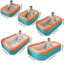 Extra Large Inflatable Swimming Pool For Adults (Multiple Sizes Available), Thick PVC Material, Durable, Outdoor Water Games For Summer, Easy Installation, Portable & Foldable, Suitable For Yard Parties, Holidays, Family Gatherings - A - View 3