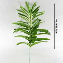 Artificial Single Stem Sesame Flower With Leaf, Agricultural Crop Fruit Tree Greenery, Symbolizing Promotion And Advancement, Suitable For Office Promotion, Home Decor - Green - View 2