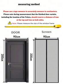 Black Magnetic Mid Opening Door Curtain, Mosquito Proof Mesh Curtain, Self Installing Mosquito Net For Home Use, No Need For Punching, Easy To Install, Summer Specific. - Magnetic Door Curtain - View 9